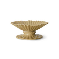 HKLIVING ribble bowl large 27cm front view product cut out in mokka beige glaze
