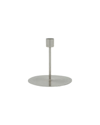 House Doctor Anit candle holder in brushed silver, Medium, with a wide disc base