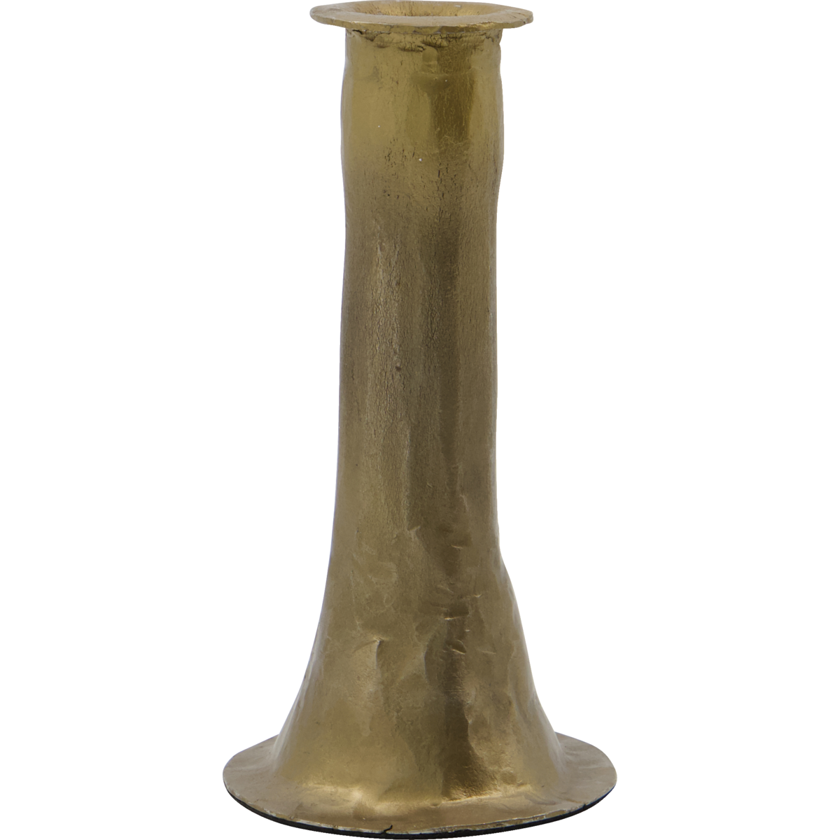 medium antique gold candle holder with handcrafted uneven texture and flared base