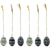 Full set of 6 black and off-white Easter decorations by House Doctor

