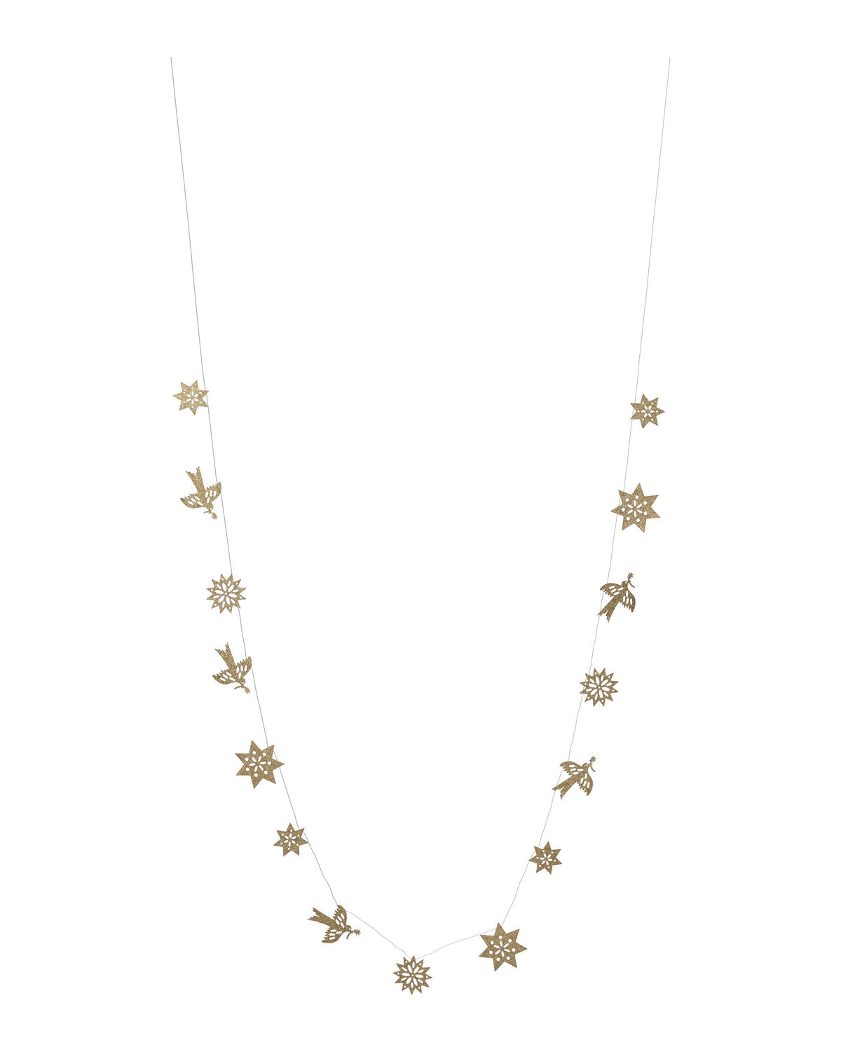 House Doctor Figure paper garland with champagne stars, birds and snowflakes on a string, 3m
