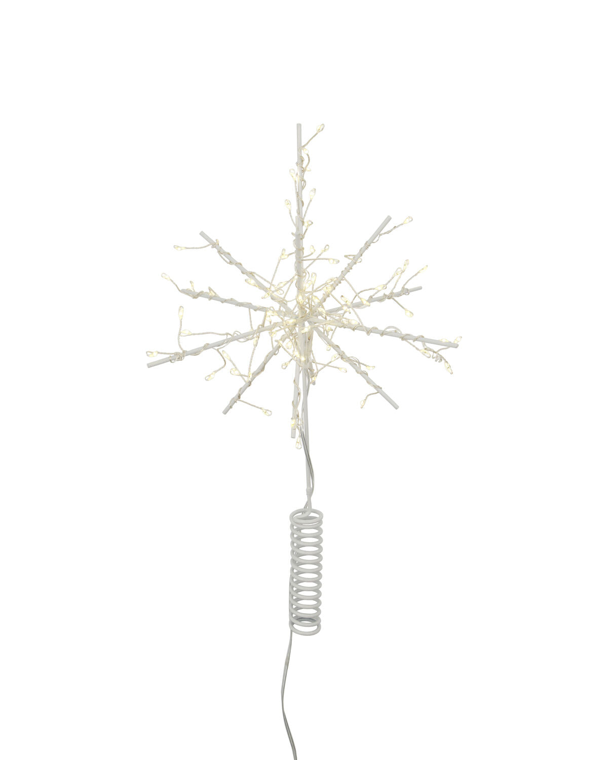 House Doctor Glow white starburst tree topper, front view
