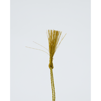 Close-up of gold lurex hanging string used on decorative Easter eggs

