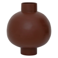 Ilo large sculptural pot in matt oxblood red by Urban Nature Culture