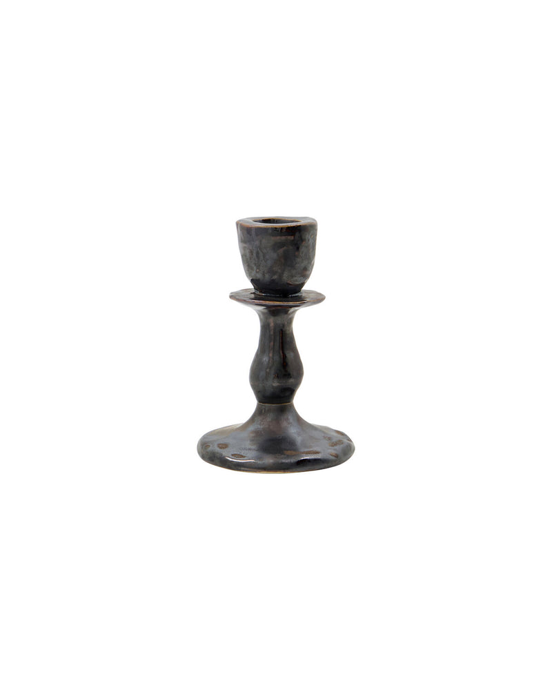 House Doctor Lucca Candle Holder, Black, shown in full on a white background