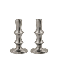 House Doctor Reese Candle Stand, Silver Finish, shown as a set of 2 on a white background