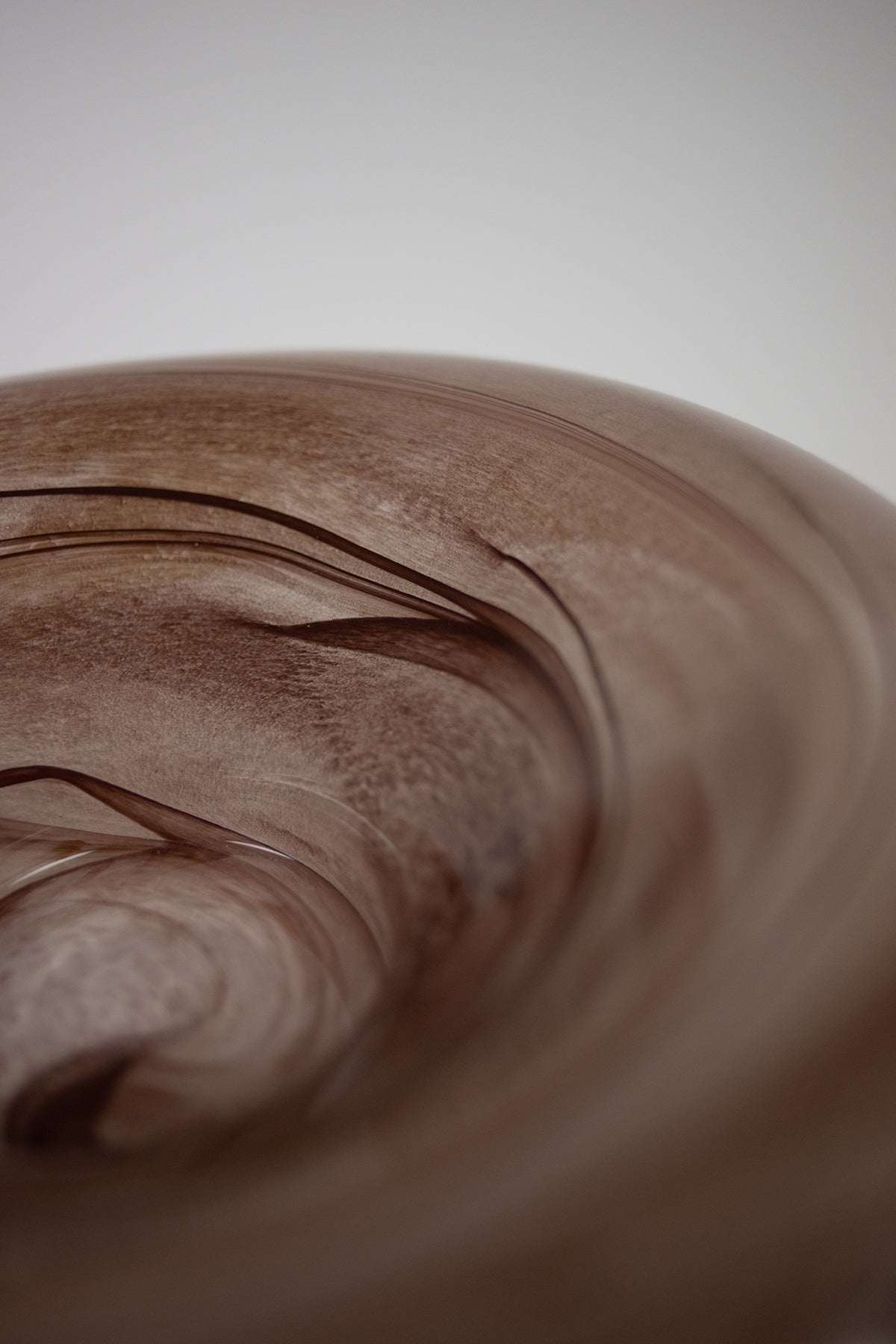 Close-up of the swirls in the Jade glass bowl by Olsson & Jensen