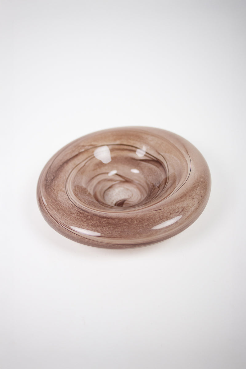 Jade swirled glass ring bowl in smoky mauve by Olsson & Jensen