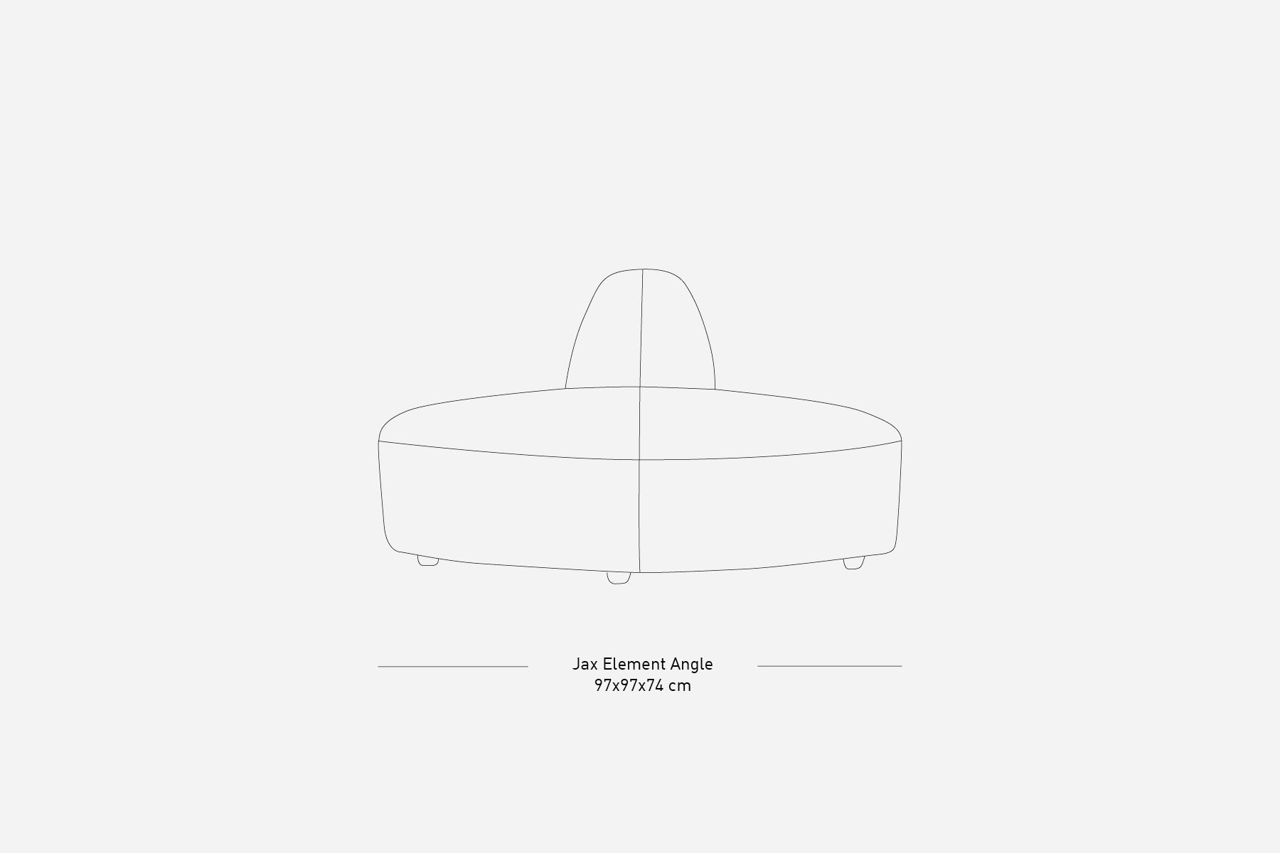 Jax Couch Element, Angle Module, Sneak Grey, HKLIVING