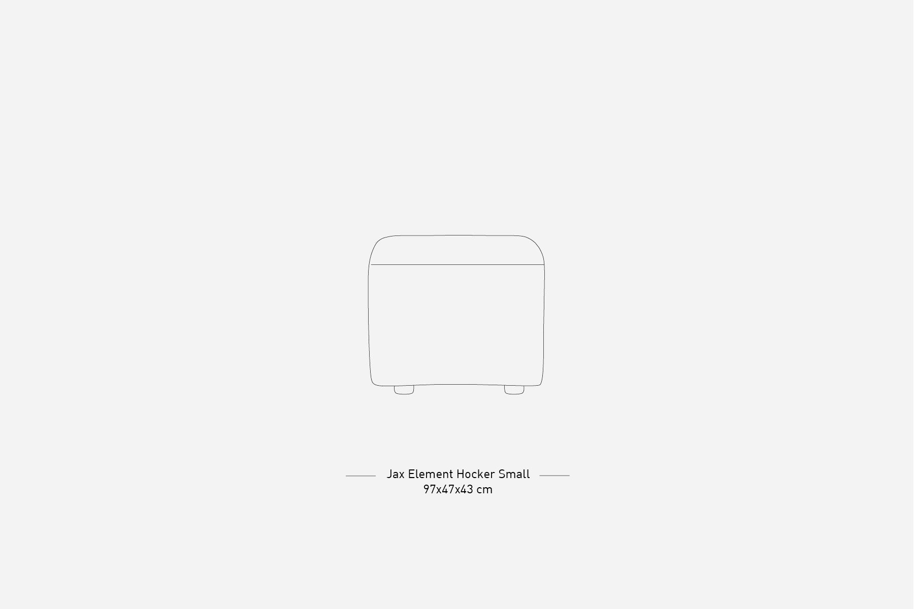 Jax Couch Element, Small Hocker Footstool, Sneak Grey, HKLIVING