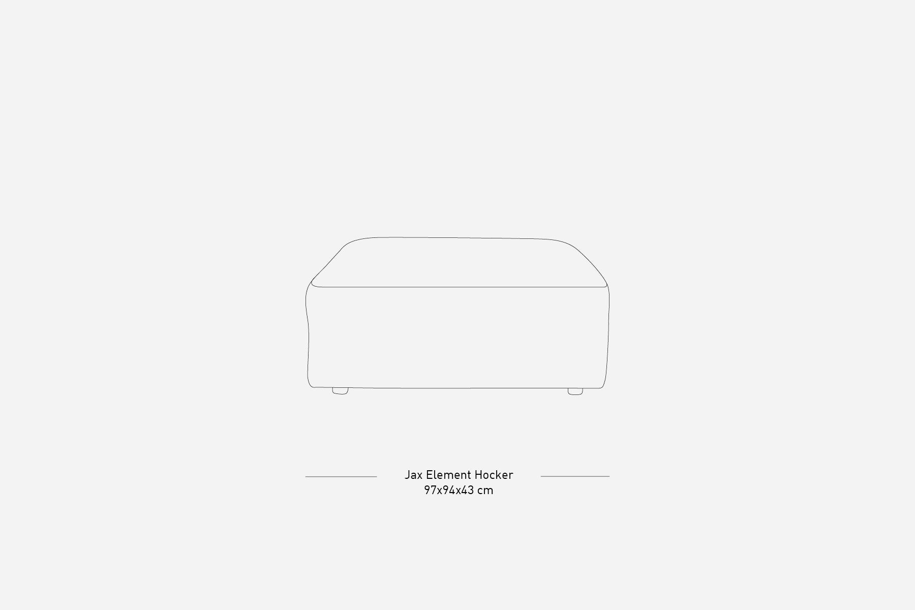 Jax Couch Element, Hocker Footstool, Sneak Grey, HKLIVING