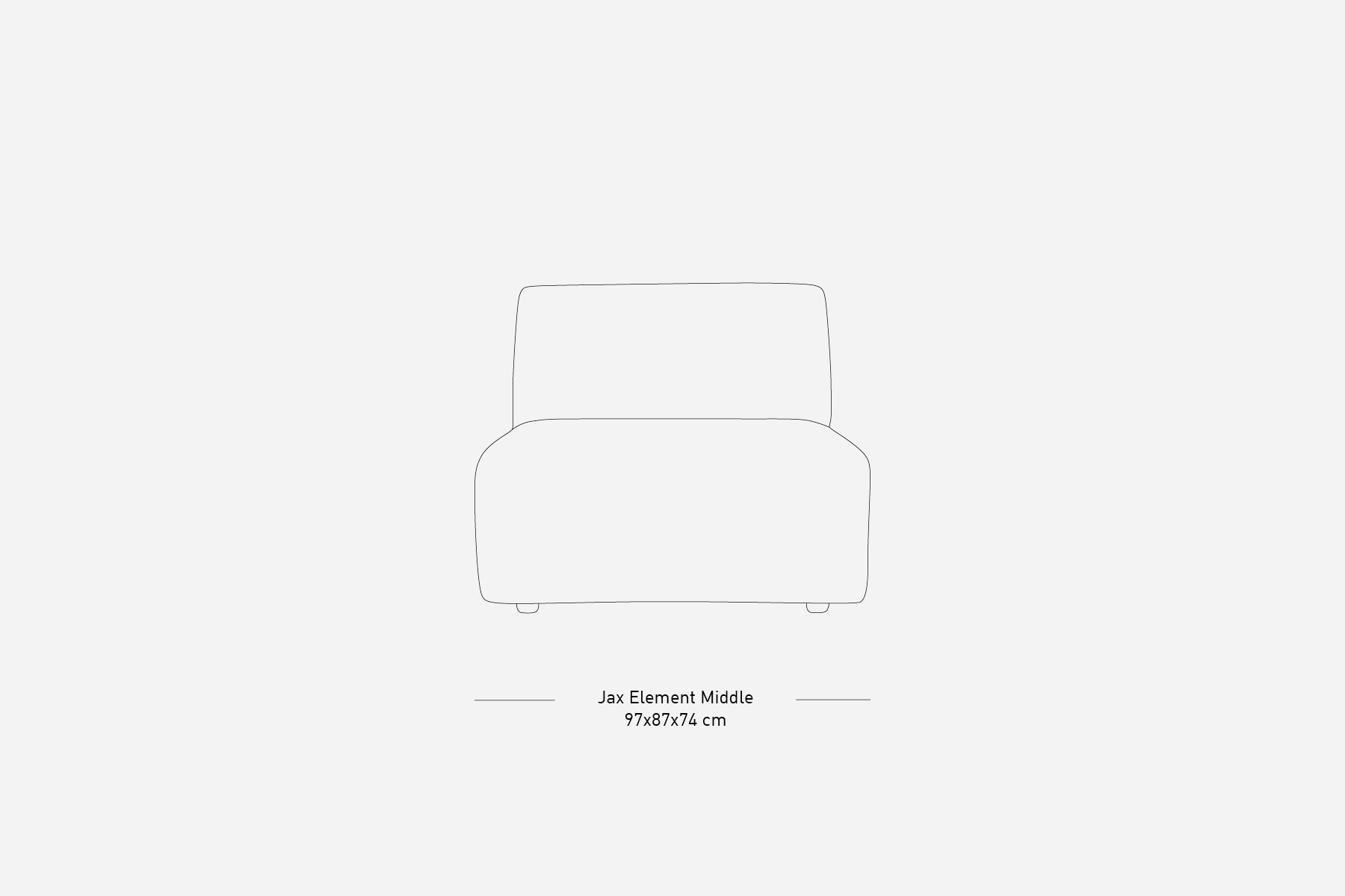 Jax Couch Element, Middle, Sneak Grey, HKLIVING
