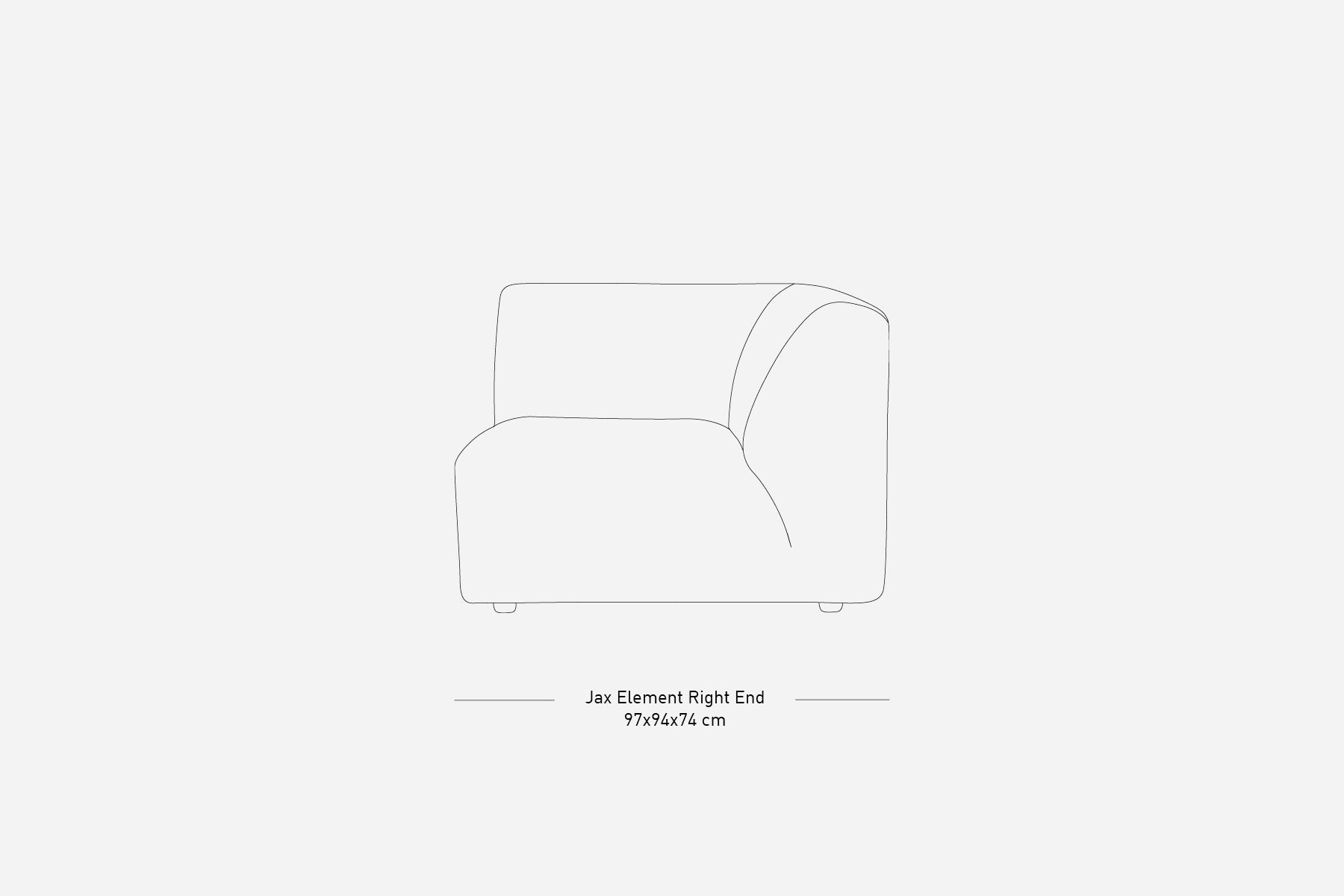 Jax Couch Element, Right End, Sneak Grey, HKLIVING