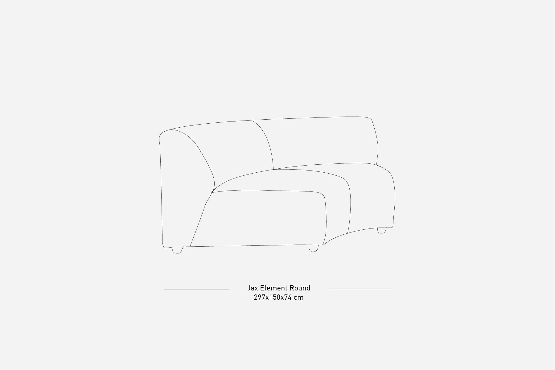 Jax Couch Element, Round Module, Sneak Grey, HKLIVING
