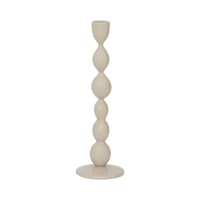 Juna tall stacked aluminium candlestick in glossy pale stone by Urban Nature Culture