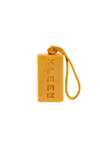KLEEN Yellow Mellow citronella soap on a rope, further view