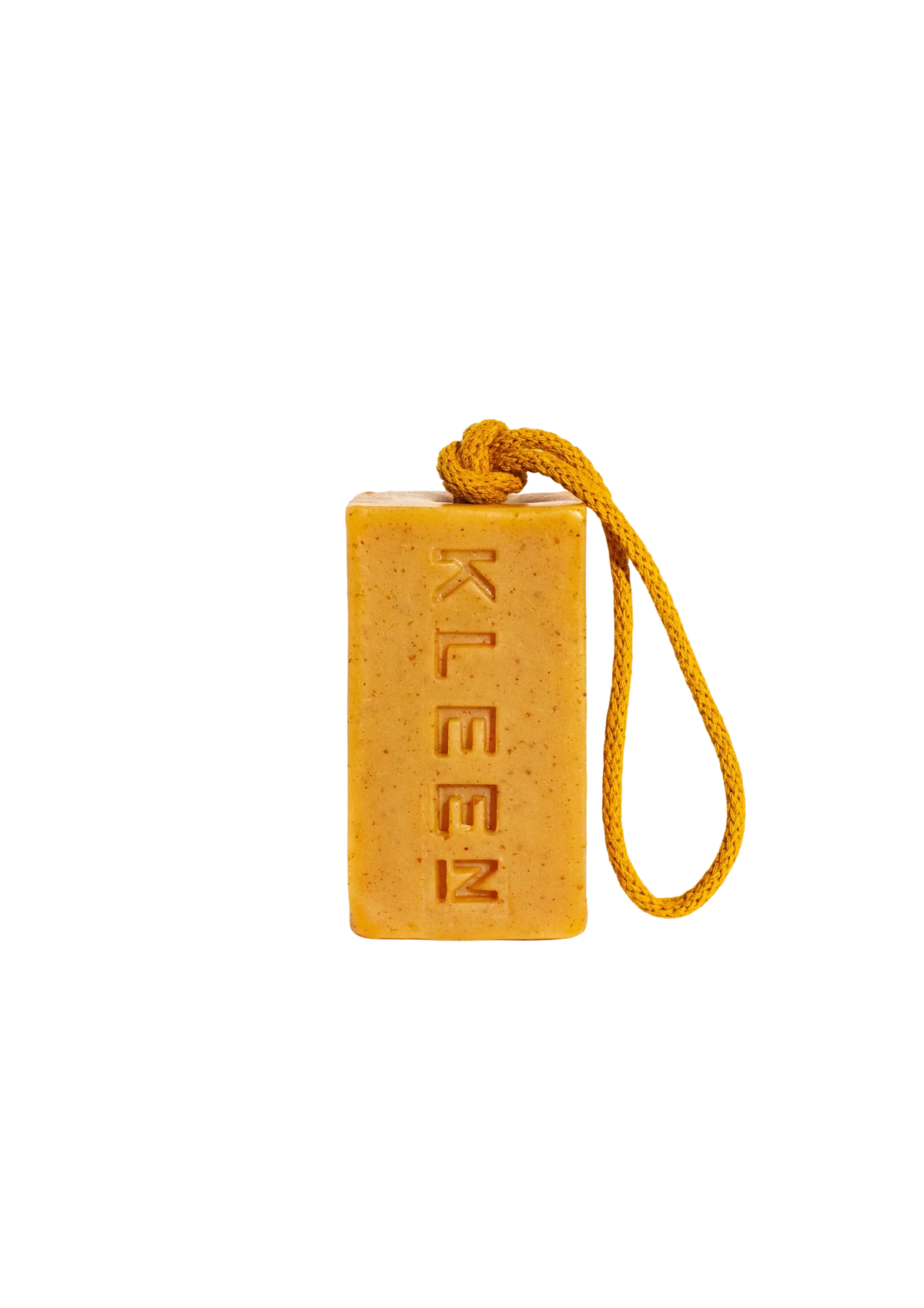 KLEEN Yellow Mellow citronella soap on a rope, further view