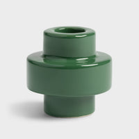 dark green stoneware candle holder by &klevering high-gloss finish
