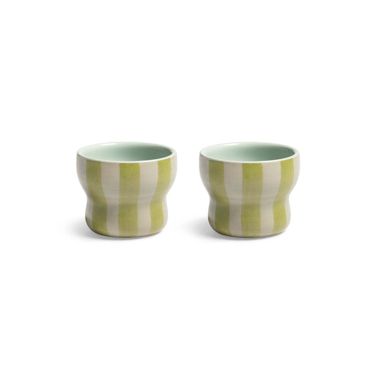 pair of &klevering circus small green espresso cups cut-out front view

