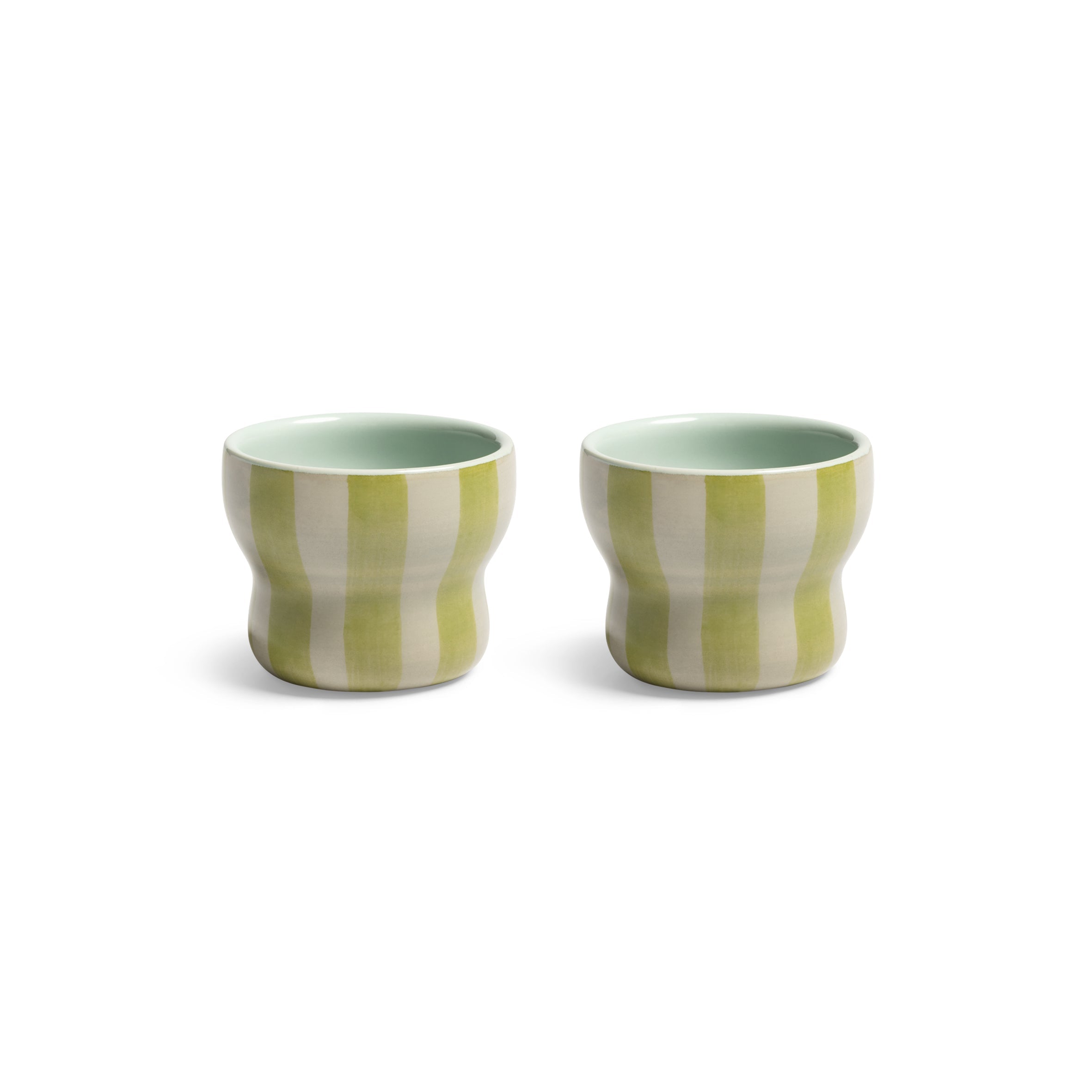 pair of &klevering circus small green espresso cups cut-out front view
