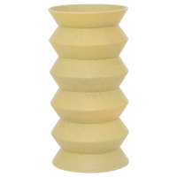 Kova zigzag ceramic vase in pale lime by Urban Nature Culture