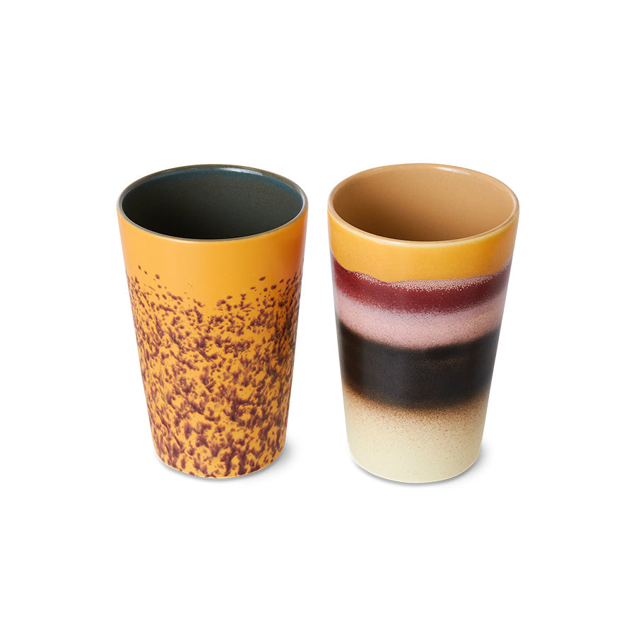Tea Mugs, Set of 2, Beach, 70s Ceramics by HKLIVING