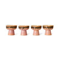 Large Tapas Bowl on a Base, Blush Pink and Brown, Lush by 70s Ceramics from HKLIVING