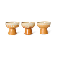 Small Tapas Bowl on Base, Orange Beige, 70s Ceramics Dunes by HKLIVING