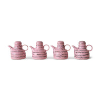 set of 4 pink hkliving coffee pots showing the difference in appearance