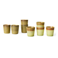 HKLIVING Van Gogh 70s ceramics coffee mugs collection with sunflower inspired yellow mugs