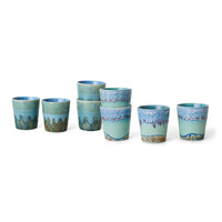 HKLIVING Van Gogh 70s ceramics Self Portrait coffee mugs collection in blue tones