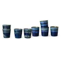 Stoneware Van Gogh Coffee Mugs in Starry Night Set of 2 by HKLIVING – Artistic Blue for Dreamy Coffee Moments