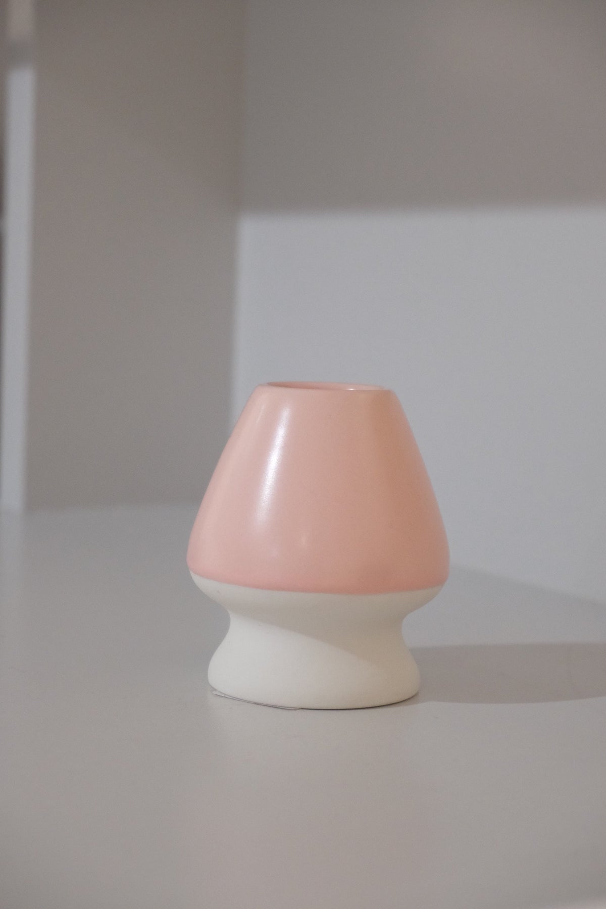 pastel pink kusenaoshi matcha whisk holder ceramic stand
