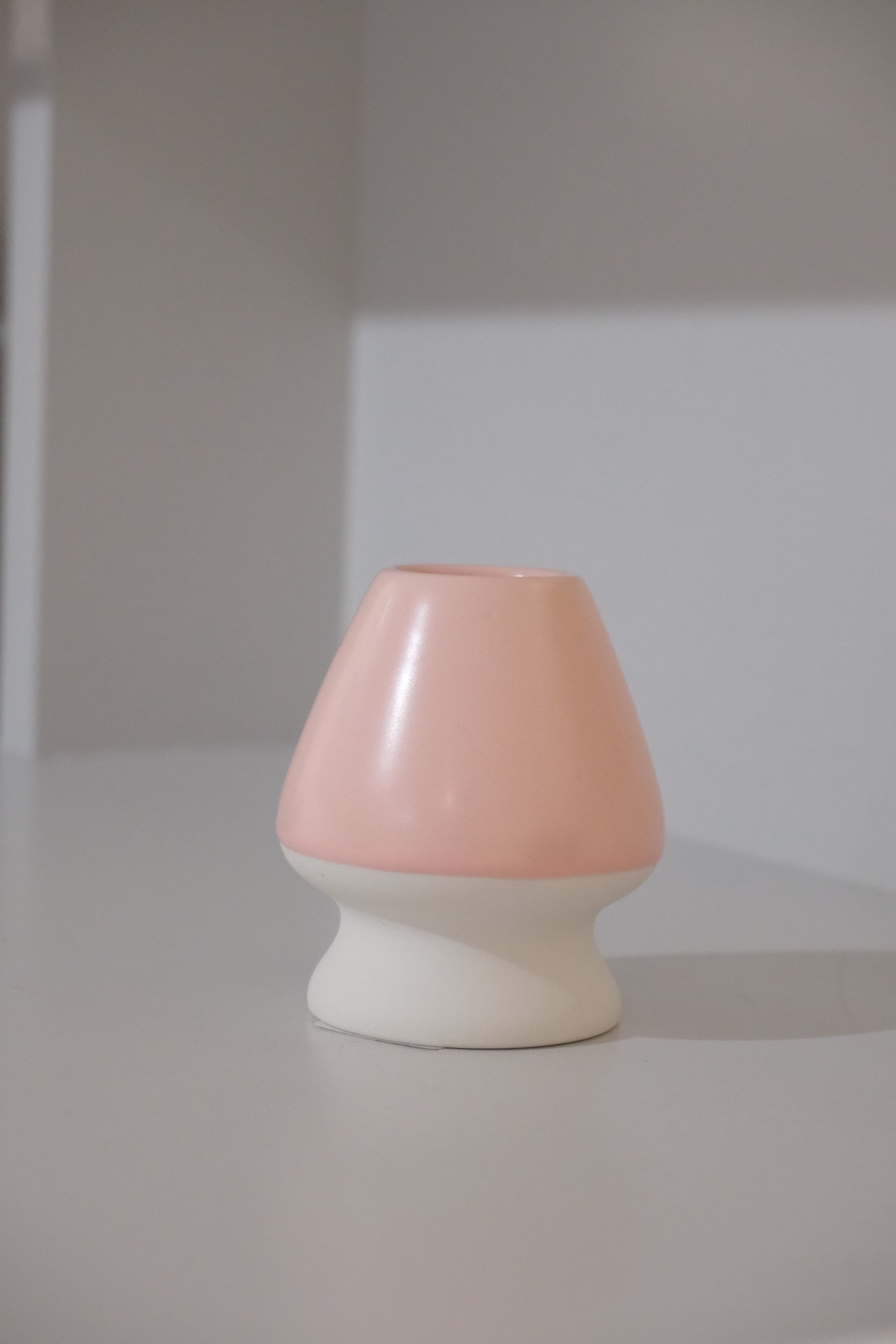 pastel pink kusenaoshi matcha whisk holder ceramic stand

