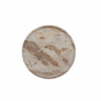 Lene Bjerre Ellia round beige marble tray, 25cm
