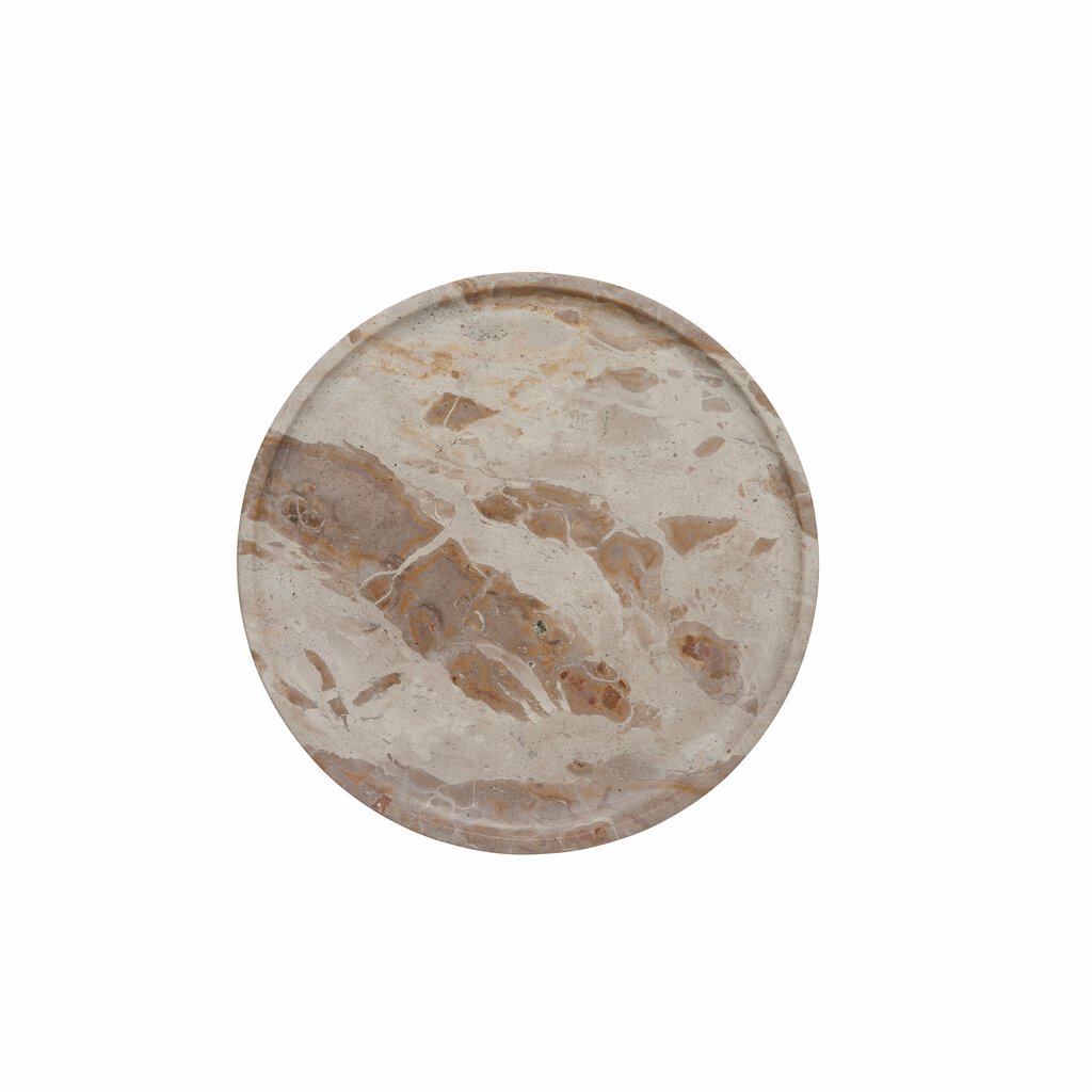 Lene Bjerre Ellia round beige marble tray, 25cm