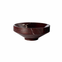 Lene Bjerre Marnine footed marble bowl, large 14cm, in deep burgundy marble with fine white veining