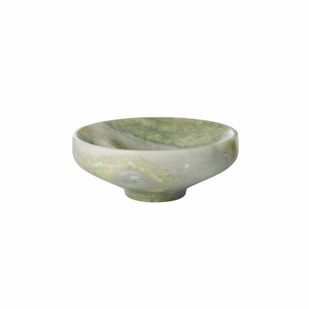 Lene Bjerre Marnine footed marble bowl, small 10cm, in pale green marble