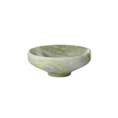 Lene Bjerre Marnine footed marble bowl, small 10cm, in pale green marble