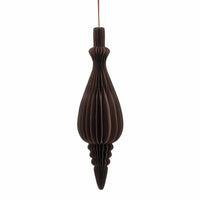 Lene Bjerre Passia teardrop honeycomb paper ornament in chocolate brown, 17 x 50cm