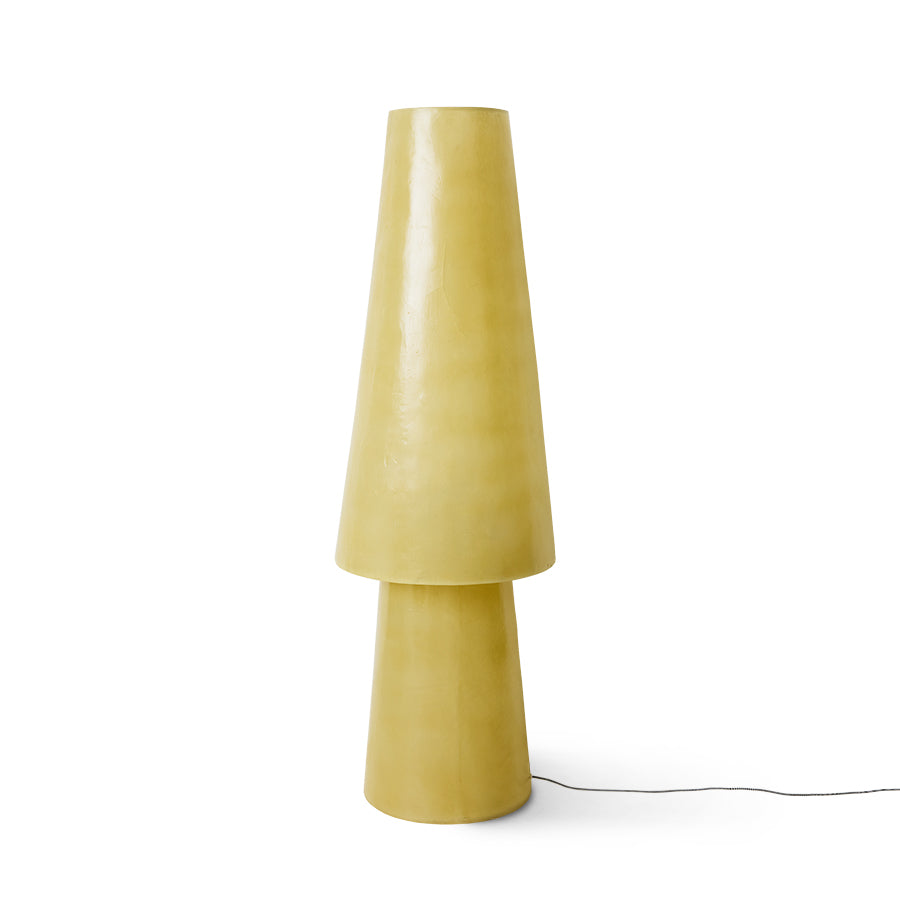 HKLIVING Glassfibre Floor Lamp in Soft Green on white background showing full stacked conical form and cord