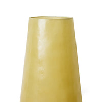 Close-up of the top of the HKLIVING Glassfibre Floor Lamp in Soft Green showing olive yellow glassfibre texture and open shade