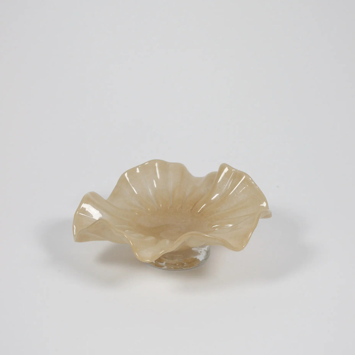 Loa beige glass bowl on a foot by Olsson & Jensen