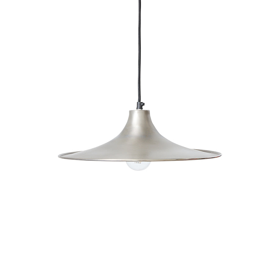 Pavilion Pendant Lamp in Silver by HKLIVING – Wide Sculptural Industrial Pendant Light