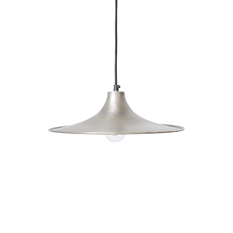 Pavilion Pendant Lamp in Silver by HKLIVING – Wide Sculptural Industrial Pendant Light