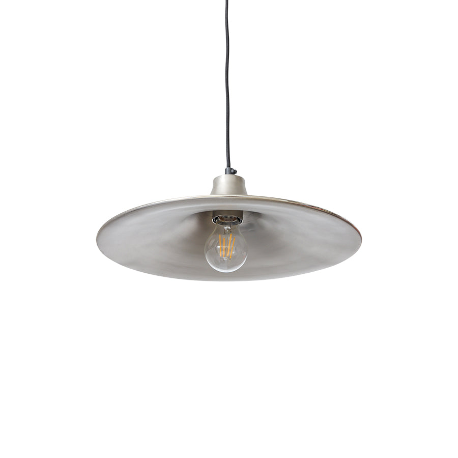 Pavilion Pendant Lamp in Silver by HKLIVING – Wide Sculptural Industrial Pendant Light