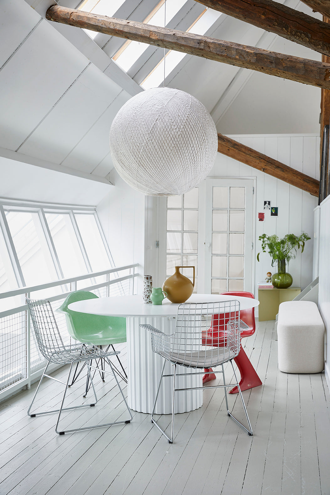 Silver Metal Wire Chair by HKLIVING