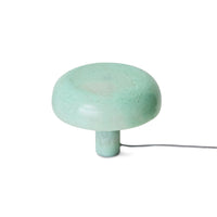 Angled view of HKLIVING mint mushroom table lamp on white background