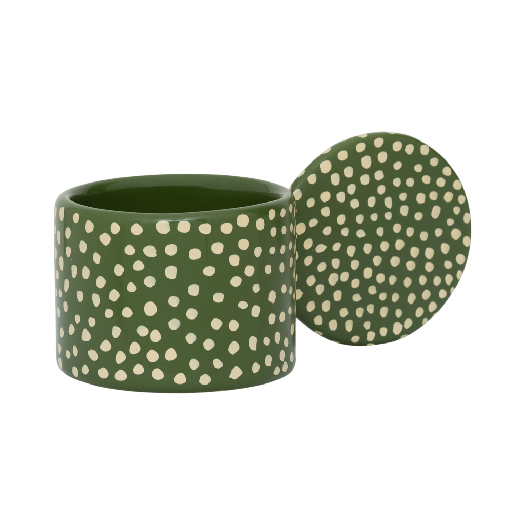 Lucan dotted tealight holder from the front