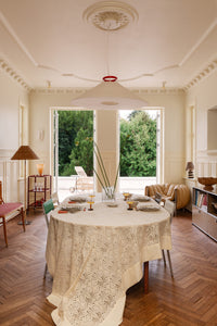 Magret rattan bowl by Olsson & Jensen in a bright dining room